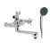 Bath mixer Zein Z4051, short surge, crane boux brass 1/2 ", shower set, chrome