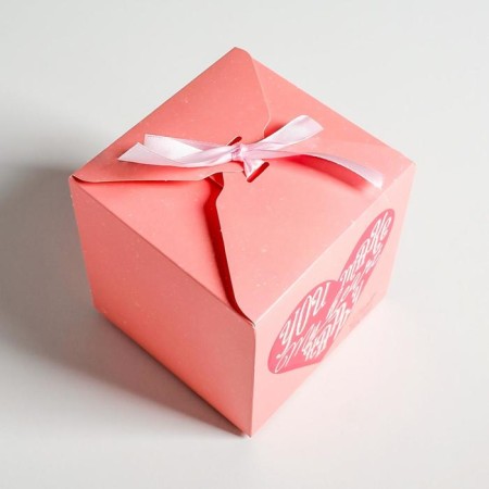 Gift folding box, packaging, “with love”, 12 x 12 x 12 cm-2