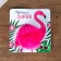 Fluffy on the ring "Pink Flamingo, you are super" 8x8x8 cm