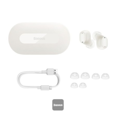 Wireless headphones Baseus EZ10, vacuum, BT 5.3, 40/300 mAh, white-4