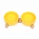 Double ceramic bowls on a stand of 2 x 450 ml 28.5 x 15.5 x 7 cm, yellow