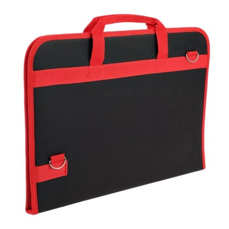 Folder for drawings and drawings for artists A3, 450 x 320 x 30 mm, handles, frame, textile, estado, black red kant-1