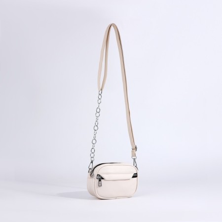 Cross-Bodi Bag on a zipper, beige color-4