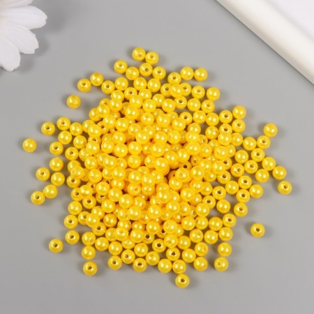 A set of beads "Pearls" d 6 mm, 250 gr, yellow