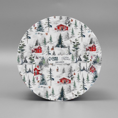 Box Gift round "heat and comfort", 17.5 x 20 cm, new year-4
