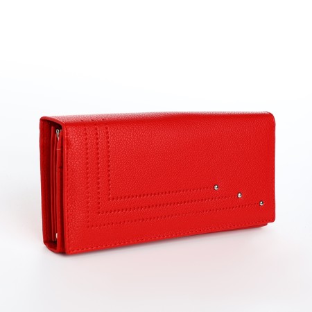 Women's wallet on magnets, red color