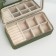 Casket leatherette for jewelry "shallow ripples" olive 10x18x6 cm