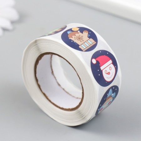 Stick Paper "New Year's attributes" d = 2.5 cm 500 pcs in a roll 3x6.5x6.5 cm-1