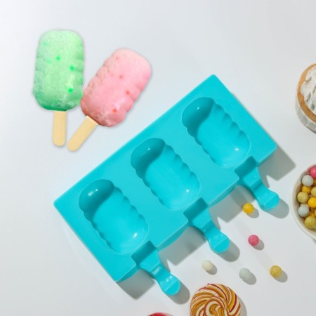 Ice Cream "Eskimo Wave", silicone, 19.4 × 13 cm, 3 cells (7 × 4 cm), color mix-1