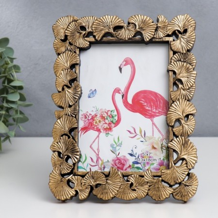 Photo frame plastic 13x18 cm "Leaves-faith" dark gold 22.5x17 cm