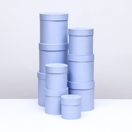 Set of round boxes 9 in 1 blue, 23x23 - 13-13 cm