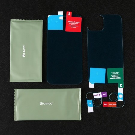 Krutoff protective glass set for iPhone 14, front and back parts + camera-1