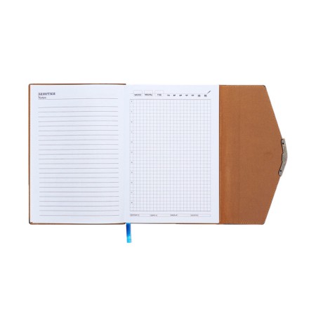 Organizer, A5, 140 sheets, cage, cover of the leatherette "style", blue-9