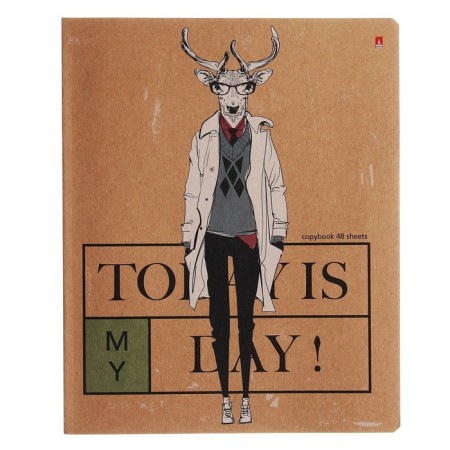 Notebook of 48 sheets in the cage "Today is my day!", Craft Cardboard, mix-3