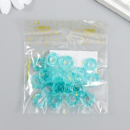 Beads for creativity Plastic "Gaika" set of 20 pcs turquoise 1.3x1.3x0.5 cm-3