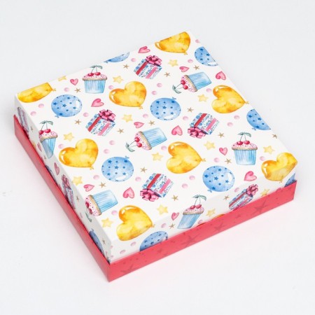 The box is folding, "Gift for you!" 20 x 20 x 6 cm-4