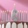 Set of candles number "6" + classic, silver, 10 cm