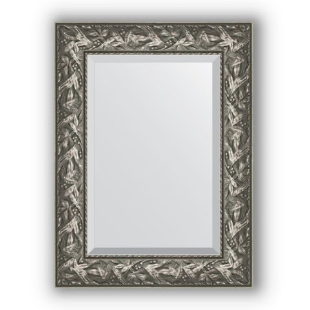 Mirror with fatset in the baguette frame - Byzantium silver 99 mm, 59 x 79 cm, evoForm