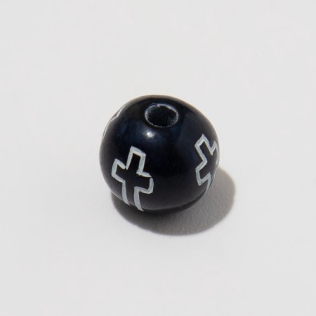 Acrylic bead "Cross", ball d = 8 mm, (set 10 g), black and white color-1