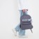 School textile school backpack with ribbons, 38x29x11 cm, gray color, lightning department