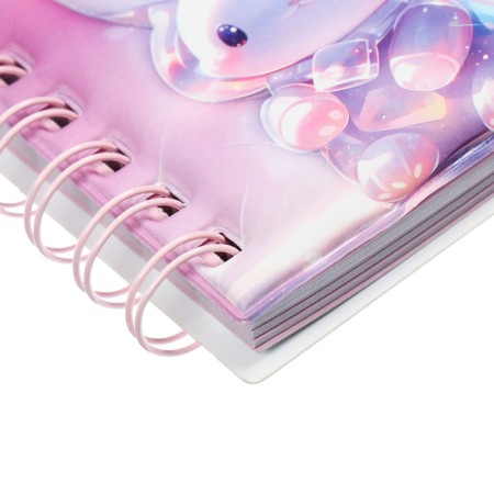 Notebook Gift Book on the comb 80l, line, color block, PVC Bunny PVC cover (10x10.5cm) 10539-3