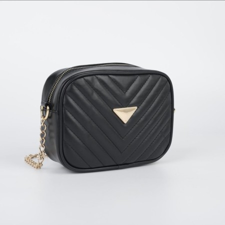 Bag with a line and color lining, black color-7