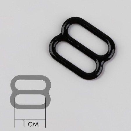 Strap regulator, metal, 10 mm, 20 pcs, black color-1