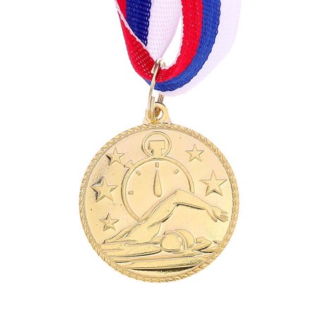 Medal thematic "swimming", gold, d = 3.5 cm-2