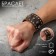 Bracelet Leather "Skull" dots, brown color with silver, 23 cm