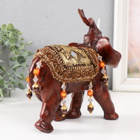 Polystone souvenir "Elephant with a blanket with fringe" 20.5x17x8.5 cm-2