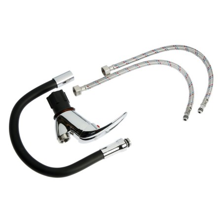 Kitchen mixer Zein Z2111, single -leaf, flexible surge, cartridge 40 mm, black/chromium-7