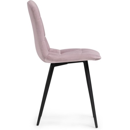 Stool on a metal frame Chilly to metal/velor, black/pink 44x50x85 cm-2