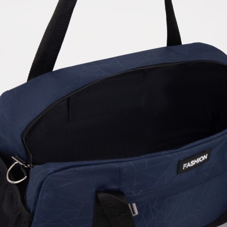 Sports bag with lightning, shoes, external pocket, blue color-2