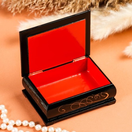 Casket "Swans", 7.5 × 10 cm, lacquer miniature-1