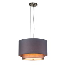 Suspended Indigo, 13020/1p Nickel. 1x60W, E27, 400x400x270/1770 mm, gray color