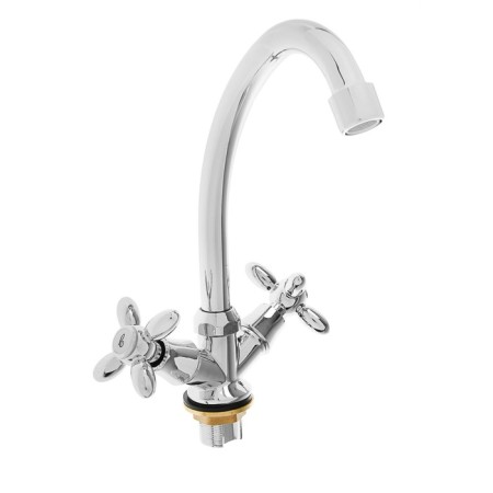 Accoona A4678 kitchen mixer, two -wound, with nut, silumin, chrome