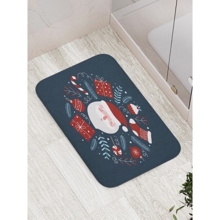 Bathroom mat "Happy Santa Claus", anti -slip, size 52x77 cm