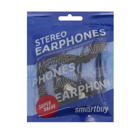 Smartbuy Model v, vacuum headphones, microphone, 93DB, 16om, 3.5mm, 1.1m, package, black and gray-1
