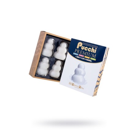 A set of unrealistic masturbators Mensmax Pucchi Premium, TPE, white color, 6.5 cm