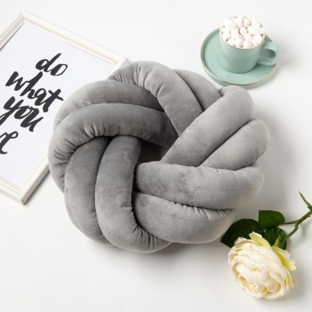 Pillow-Susel "Ethel", d = 33cm, dark gray color, velor-1