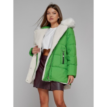 Winter jacket female, size 50, green color-13