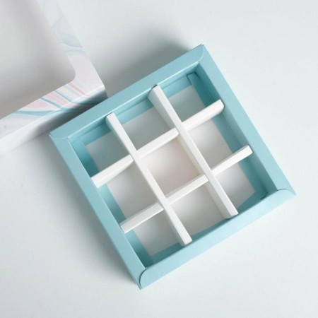 Box for sweets, confectionery packaging, 9 cells, only for you 14.5 x 14.5 x 3.5 cm-4