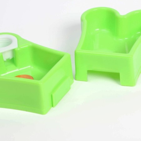 Dual -shared “Association” Double Power bowl under a bottle, 26x11.5x4.5 cm, green-2