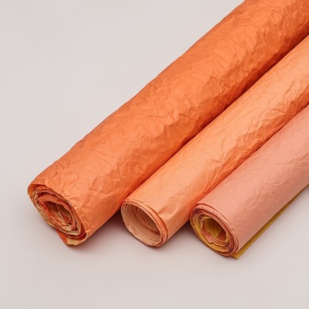 Packaging paper "Ecolux two-color", mix orange-yellow pastel, 0.67 x 5 m-12