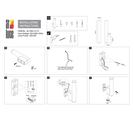 Wall lamp ST LUCE. SL1599.101.01. 1x6 W, LED, 4000K, 450 LM, 4x30 cm, chromium color-12