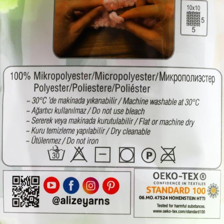 Yarn "Puffy" 100 % micropoliester 9m/100g (41 pistachio)-3