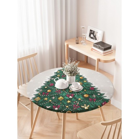 The tablecloth "Elepera Christmas tree", round, oxford, elastic band, size 140x140 cm, diameter 105-120 cm-2