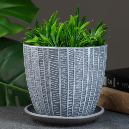 Flower Pot "Metro" Gray Beton, 1.31 liters-1