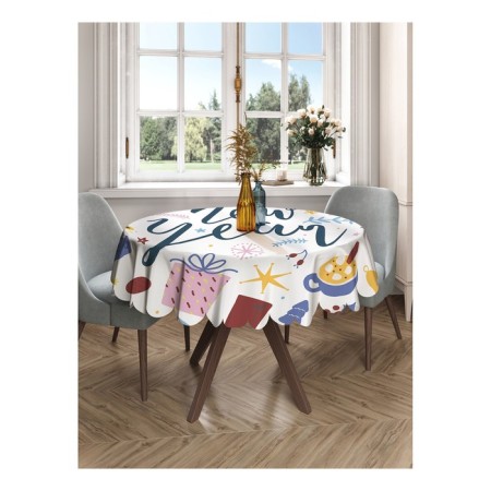 The tablecloth “Happy New Year”, round, Saten, d = 150 cm-2