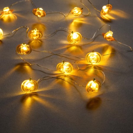 Garland “thread” 2 m dews with nozzles “pumpkin”, IP20, silver thread, 20 LED, glow warm white, 2 modes, AAX2
